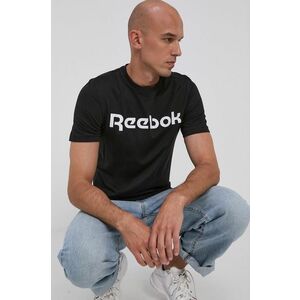 Reebok pamut póló Street GJ0136 fekete, nyomott mintás kép