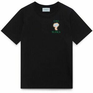 Rövid ujjú pólók Casablanca RAINBOW MUSHROOM T-SHIRT BLACK kép