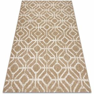 Szőnyegek Rugsx Szőnyeg FLAT 48957265 Geometrikus rombusz natúr 140x200 cm kép