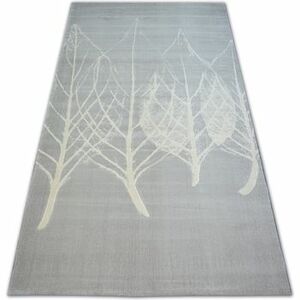 Szőnyegek Rugsx Scandi szőnyeg 18281/652 - LEVELEK szürke krém 80x150 cm kép