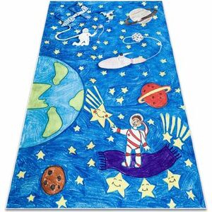 Szőnyegek Rugsx BAMBINO 2265 mosható szőnyeg tér űrrakéta gye 80x150 cm kép
