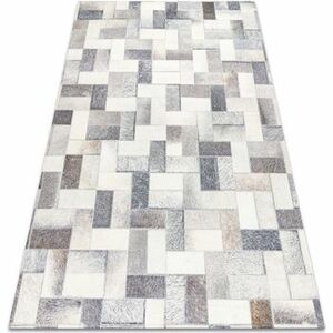 Szőnyegek Rugsx Szőnyeg PATCHWORK 21723 szürke - Marhabőr, táb 160x230 cm kép