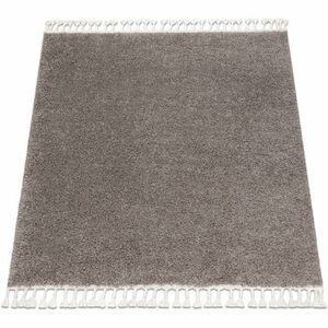 Szőnyegek Rugsx Szőnyeg BERBER 9000 square barna Rojt shaggy 160x160 cm kép