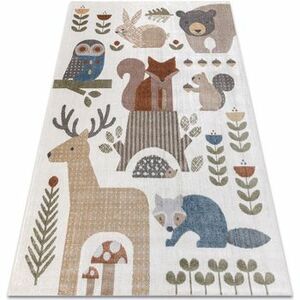 Szőnyegek Rugsx Szőnyeg BONO 8425 Erdei állatok krém / 200x290 cm kép