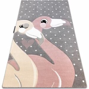 Szőnyegek Rugsx PETIT szőnyeg FLAMINGOS Flamingók szív szürke 160x220 cm kép
