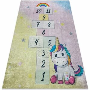 Szőnyegek Rugsx BAMBINO 54060 mosható szőnyeg Egyszarvú, komló 120x170 cm kép