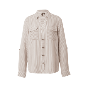VERO MODA Blúz 'Bumpy' világosbarna / fehér kép
