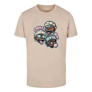 Mister Tee Póló 'Crew Luv' homok / barna / menta / rózsaszín kép