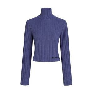 KARL LAGERFELD JEANS Pulóver 'Plisse' sötétkék / fekete kép