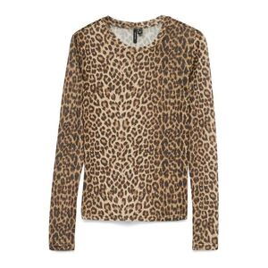 VERO MODA Póló 'VMLova' barna / cappuccinobarna / fekete kép