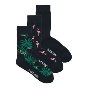 JACK & JONES Zokni 'JACFLAMINGO' sötétkék / sötétzöld / rózsaszín / fehér kép