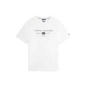 TOMMY HILFIGER Póló 'BRAND LOVE' zöld / fehér kép