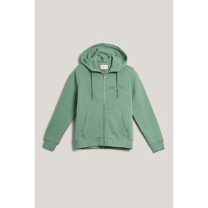 MELEGÍTŐFELSŐ GANT REG TONAL SHIELD ZIP HOODIE KALAMATA GREEN kép