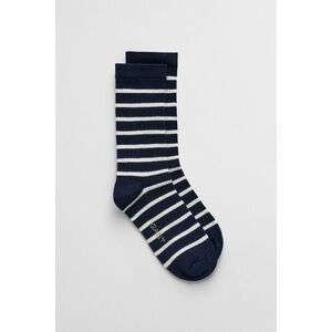 ZOKNI GANT BRETON STRIPED RIB SOCKS EVENING BLUE kép