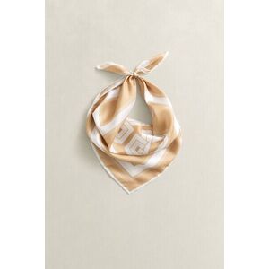 SÁL GANT MONOGRAM PRINT SILK SCARF WARM BEIGE kép