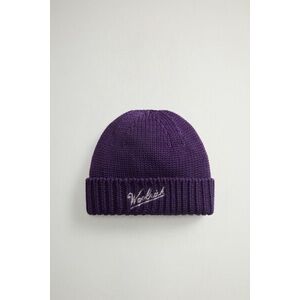 Sapka Woolrich Merino Wool Logo Beanie Grape kép