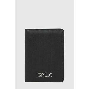 Útlevél Tok Karl Lagerfeld K/Signature Passport Case Black-Nickel kép