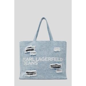 Táska Karl Lagerfeld Jeans Klj Ew Disrupted Denim Shopper Visual Washed Blue Dstr kép