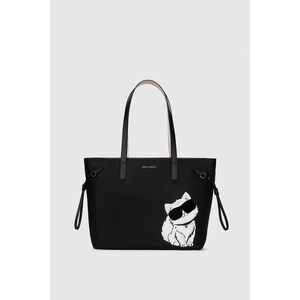 Retikül Karl Lagerfeld Ikon Big Choupette Nylon Tote Black kép