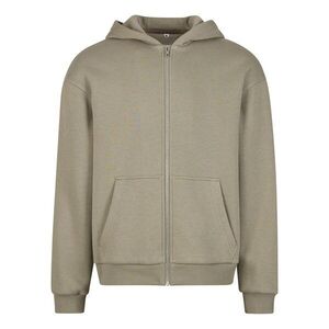 Build Your Brand Puha férfi cipzáros kapucnis pulóver Fluffy - Világos olív | 3XL kép