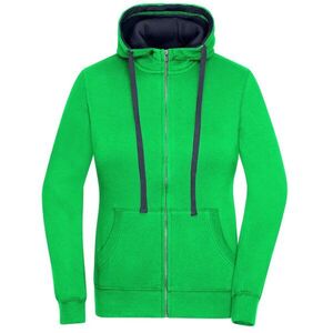 Daiber Női kapucnis cipzáros pulóver JN962 - Zöld / sötétkék | 2XL kép