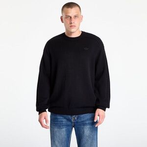 Pulóver adidas Premium Essentials Knit Crewneck Black/ Semi Lucid Fuchsia L kép