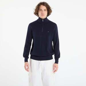 Pulóver Tommy Hilfiger Pima Org Ctn Cashmere Zip Mock Desert Sky XL kép