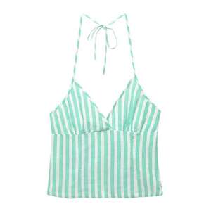 Pull&Bear Top 'PACIFIC' világoszöld / fehér kép