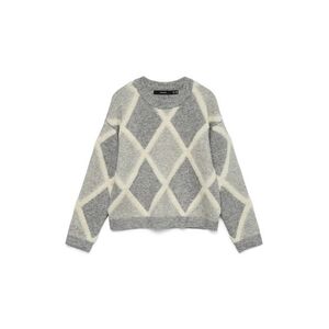 VERO MODA Pulóver 'VMARGIE' szürke / szürke melír / gyapjúfehér kép