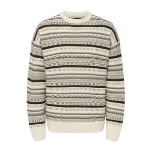 Only & Sons Pulóver 'ONSROY' krém / barna / világosbarna kép