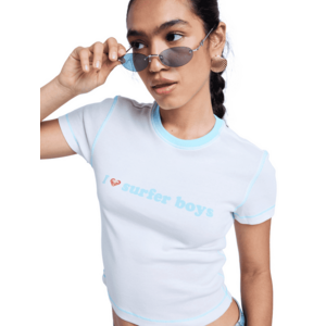 ROXY Póló 'Sea You Later ' pasztellkék / fehér kép