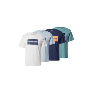 JACK & JONES Póló 'JJCOLE' tengerészkék / pasztellkék / jáde / fehér kép