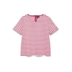 VERO MODA Póló 'VMAbby' fukszia / fehér kép