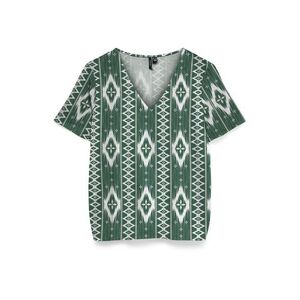 VERO MODA Blúz 'VMMYMILO' sötétzöld / fehér kép