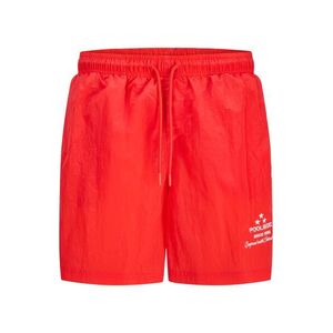 JACK & JONES Rövid fürdőnadrágok 'JPSTKAUAI ELECTRIC' tűzpiros / fehér kép