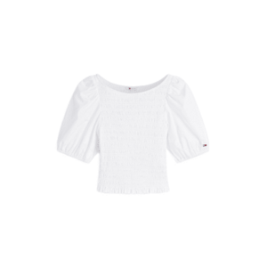 Tommy Jeans Blúz 'Smock Slim Short Sleeve Blouse' fehér kép