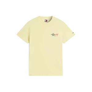 Tommy Jeans Póló 'Signature Logo Slim' sötétkék / pasztellsárga / piros kép
