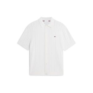 TOMMY HILFIGER Kardigán 'Relaxed Pointelle Short Sleeve With' fehér kép