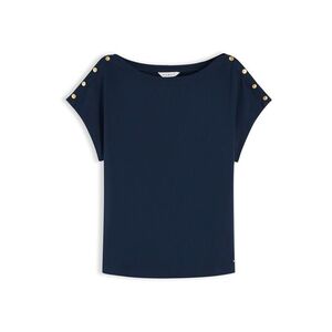 TOMMY HILFIGER Póló 'Gold-tone Button' sötétkék kép
