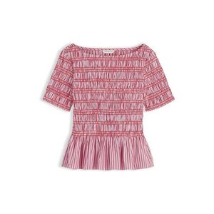 TOMMY HILFIGER Blúz 'Smock Stripe Ruffle' antracit / rózsaszín / sötét-rózsaszín kép