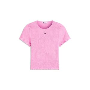 Tommy Jeans Póló 'Smock Flag Embroidery Slim' rózsaszín kép