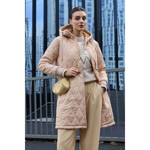 Bigdart 5138 Quilted Long Puffer Jacket - Beige kép