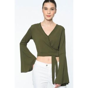 Z6226 DEWBERRY WOMEN'S BLOUSE-STRAIGHT KHAKI kép