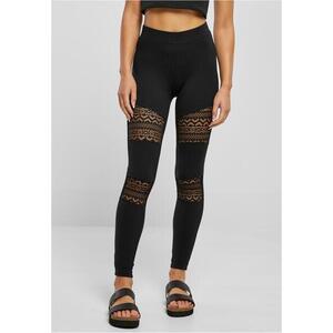 Women's leggings with crocheted lace black kép
