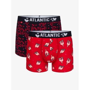 Men's Boxer Shorts ATLANTIC 2Pack - Red/Dark Blue kép