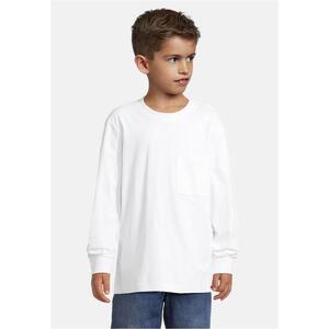 Boys' long-sleeved T-shirt with pocket white kép