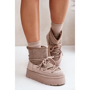 Snow boots with platform bindings beige Mavora kép