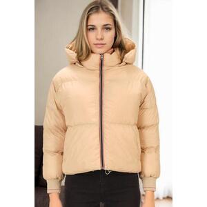 Z6650 DEWBERRY LADIES PUFFER COAT-BEIGE-1 kép