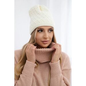 marka niezdefiniowana Cap with fleece Kratka K204 ecru kép