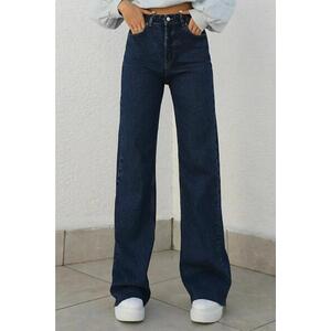 17413 Dewberry Loose Women Jeans-NAVY kép